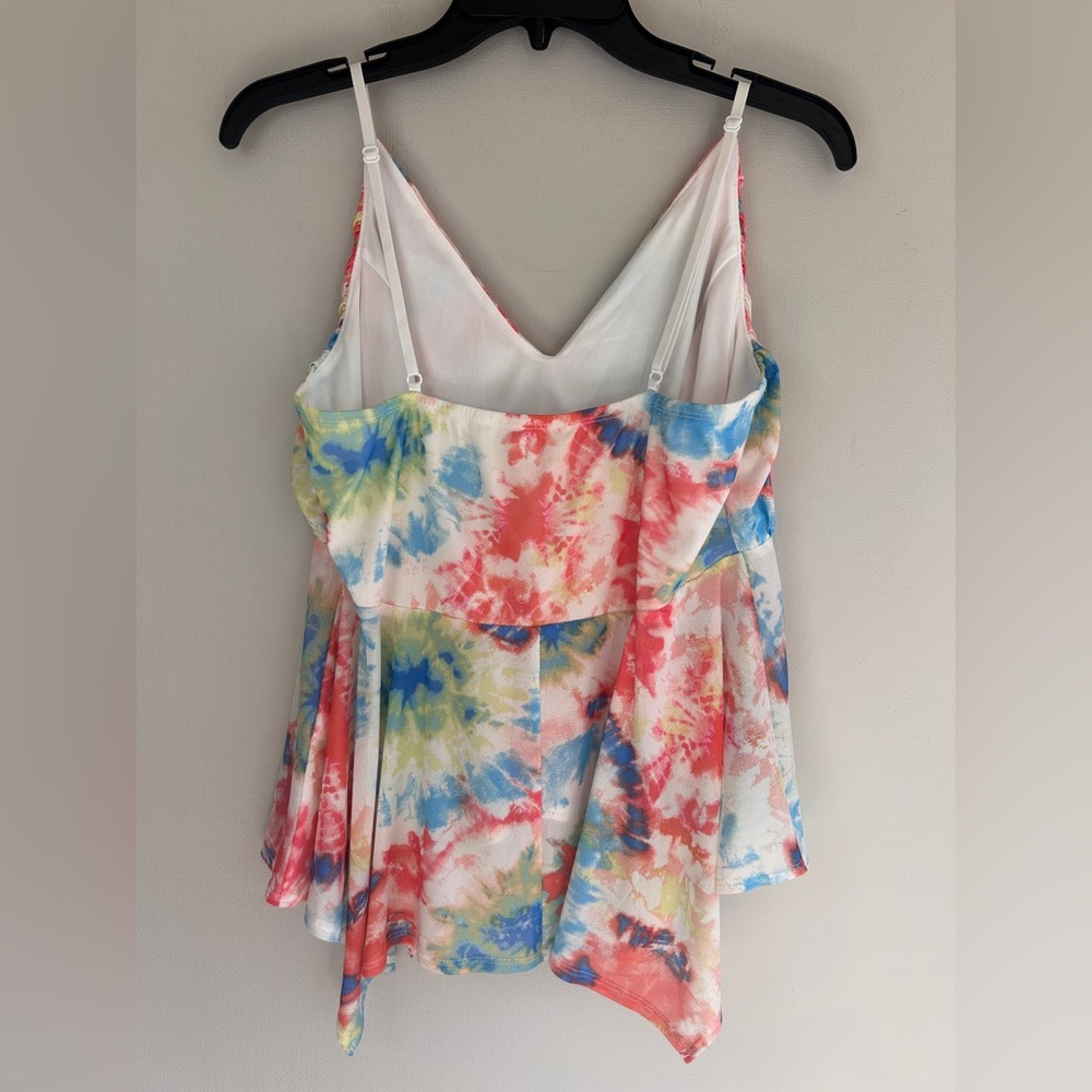 VENUS Y2K Babydoll Sheer Mesh Asymmetric Fairy Cami Coquette Tie Dye Boho Size M - Picture 8 of 12